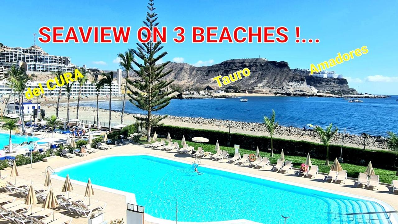 Oceanfront Deluxe-45M,Heated Pools,2Aircondition, 2Tv-65",Dishwasher,600Mb,Lift,Amadores View ! Playa Del Cura  Exteriér fotografie